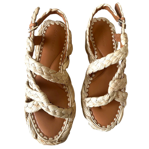 CLERGERIE Antona Size 41/US 10.5 Raffia Espadrille Slingback Platform Sandal NEW - Picture 12 of 12
